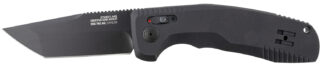 S.O.G SOG15380357 SOG-TAC Auto 3.43" Folding Tanto Plain Black TiNi Cryo D2 Steel Blade Black Micro-Textured Anodized Aluminum Handle Includes Pocket Clip