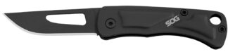 SOG Centi I Folding Knife, 1.40 in Stainless Steel Blade, Slip Joint, Black Stainless Handle