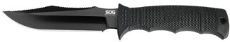 SOG SEAL Pup Elite Fixed Blade Knife 4.85 in AUS-8A SS Blade, Black Handle with Grip Lines