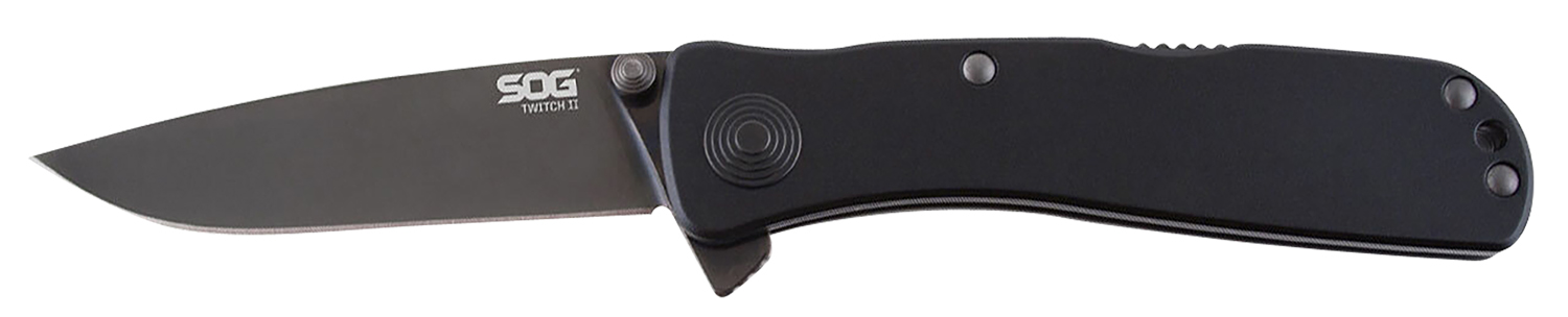 SOG Twitch II Folding Assisted Pocket Knife 2.65" AUS-8A SS Black Blade