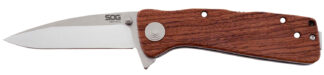 SOG Twitch II 2.65 in AUS-8A Drop Point Brown Rosewood