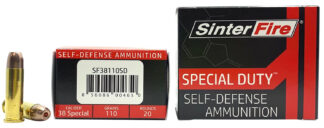 Sinterfire Special Duty 38 Special 110 gr Lead-Free Frangible Hollow Point, 20 Rounds Per Box