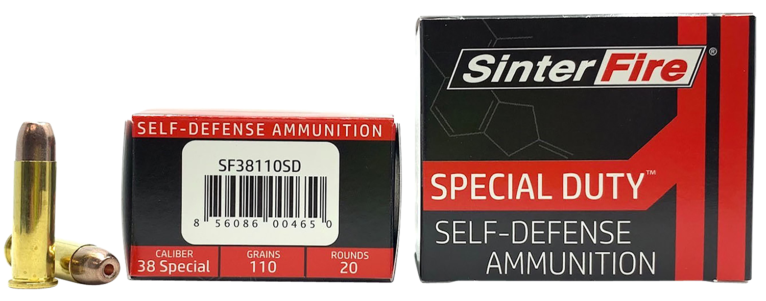 Sinterfire Special Duty 38 Special 110 gr Lead-Free Frangible Hollow Point, 20 Rounds Per Box