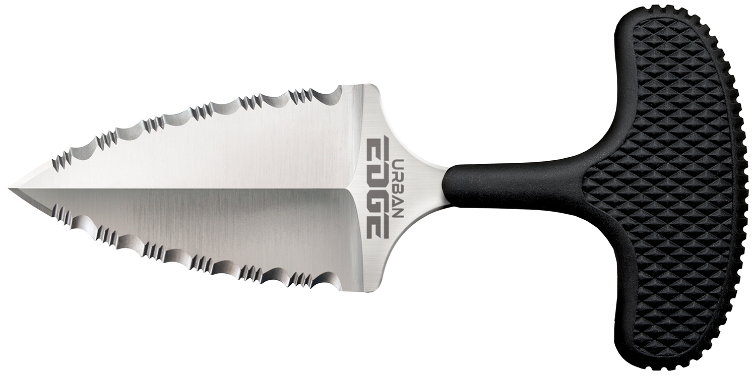 Cold Steel Urban Edge CS43XLSS Fixed Serrated Knife, 2.50in Stone Washed AUS-8A SS Blade