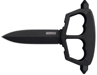 Cold Steel CS80NT3 Chaos Push Knife 5 in Fixed D-Guard Black Handle, SK-5 Steel Blade