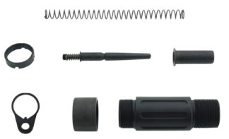 TacFire MAR139C 3.5" Short Buffer Tube System, Black Anodized Aluminum with QD End Plate