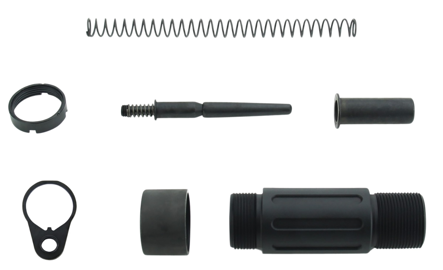TacFire MAR139C 3.5" Short Buffer Tube System, Black Anodized Aluminum with QD End Plate