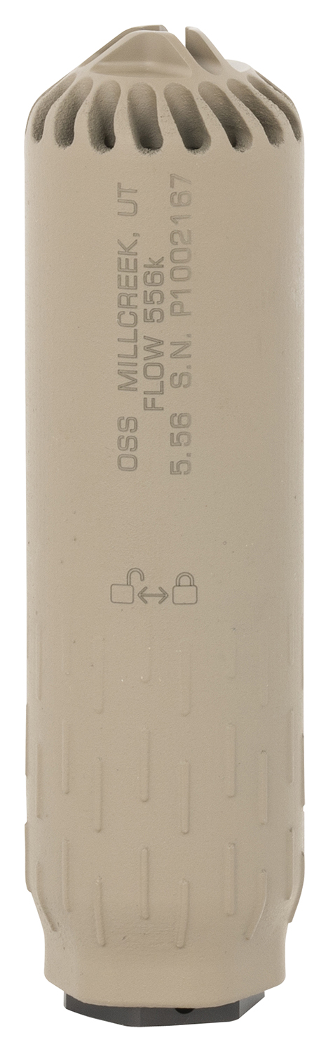 HUXWRX Flow 556k .223 REM/5.56 NATO Quick-Detach Suppressor (FDE) W/ 1/2-28 Flash Hider