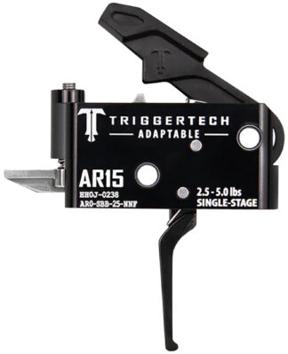 Trigger Tech Adaptable Flat Single-Stage Trigger, 2.5-5.0 lb Adjustable, Black, AR-15