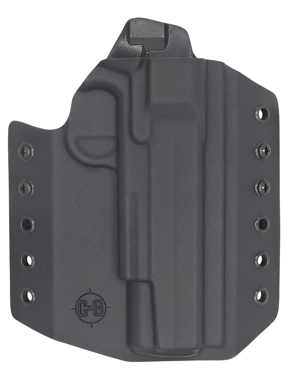 C&G Holsters Covert OWB Black Kydex Belt Loop Holster for 1911 Government 5 in with RMR
