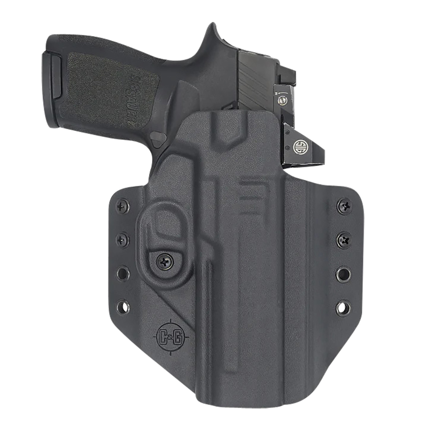 C&G Holsters 0280100 Covert OWB Black Kydex Belt Loop Fits Sig P320 M17/X5 Right Hand