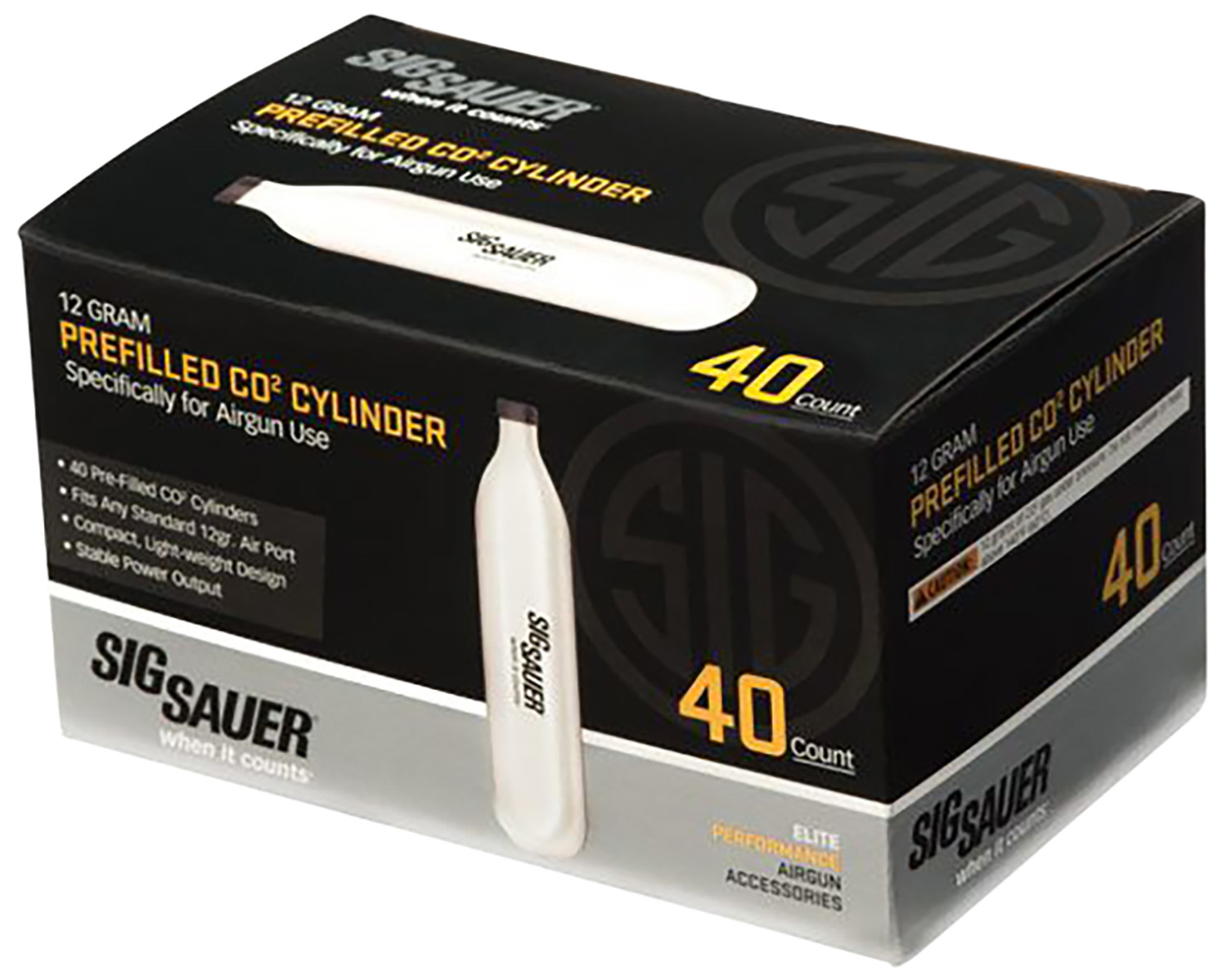 SIG Sauer Airguns AC1240 CO2 Cartridges (12 Grams), 40 Per Box