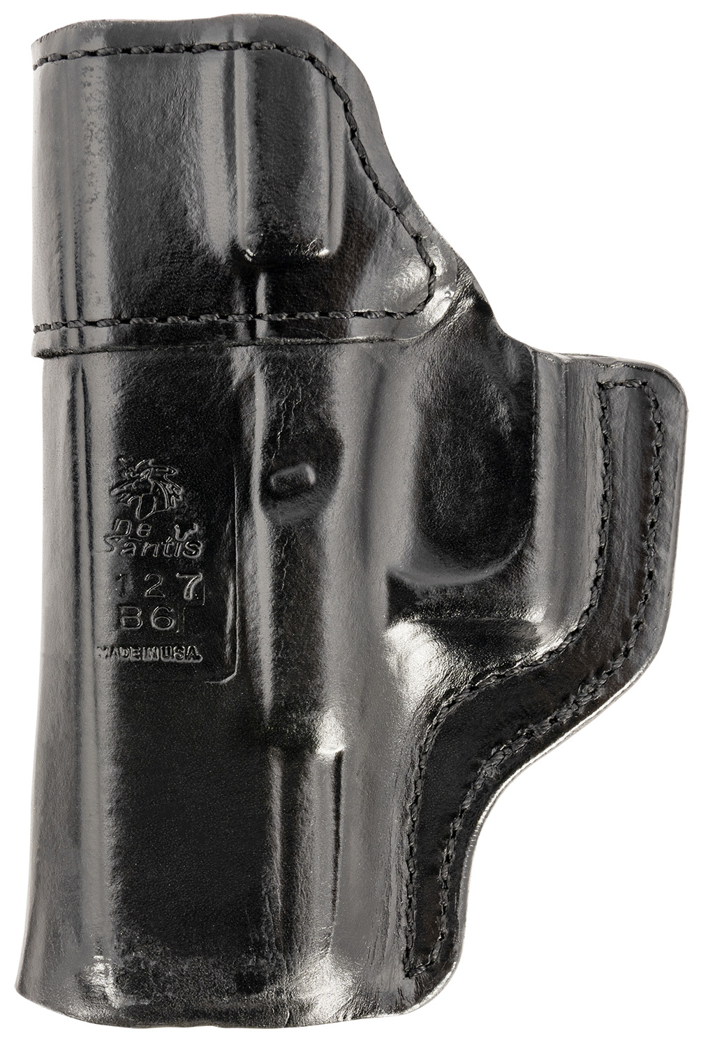 DeSantis Inside Heat IWB Belt Clip Holster, RH, Black Leather, Fits Glock 19/19 Gen5/19X/23/32/45