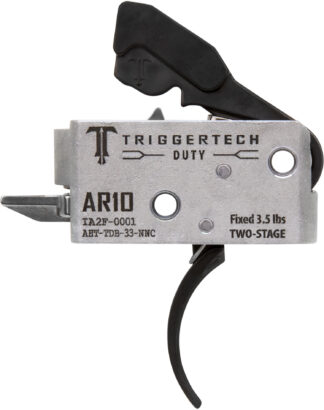 Trigger Tech Duty Curved Two-Stage Trigger for AR-10, 3.5 lb Pull, Black Anodized