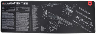 TekMat TEKR44M14 M14 (M1A) Cleaning Mat, Black/White with 1/4 Rubber Backing