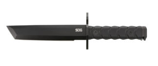 SOG Bayonet BY1001-BX Fixed Tanto Knife, 7 in Blade, Black, G-10 Handle