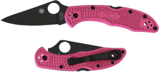 Spyderco Delica 4 Lightweight 2.90 in CPM S30V TiCN Folding Knife, Pink FRN with Black Accents