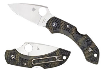 Spyderco Dragonfly 2 Zome 2.30 in VG-10 SS Plain Satin Blade, Zome Green FRN Handle