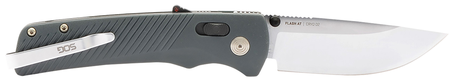 SOG Flash AT EDC Folding Knife 3.45 in Cryo D2 Steel Blade Urban Grey GRN Handle