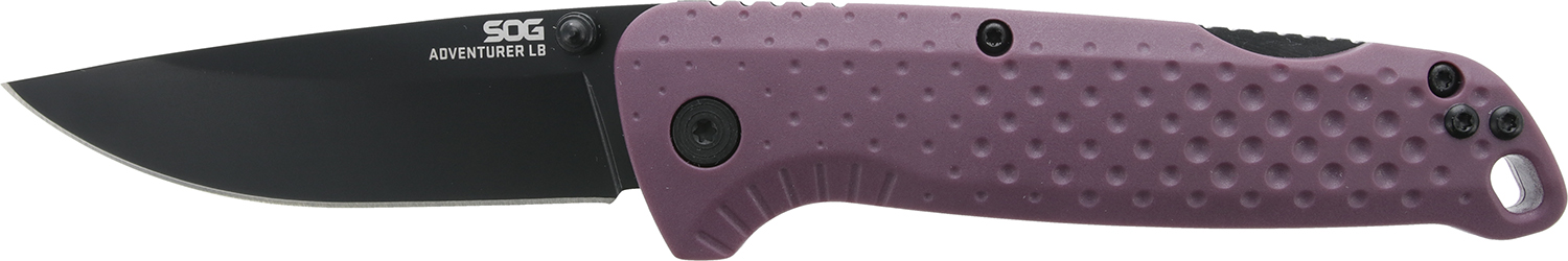 SOG Adventure LB 3.50" Drop Point Lockback Folding Knife, 5Cr15MoV Blade
