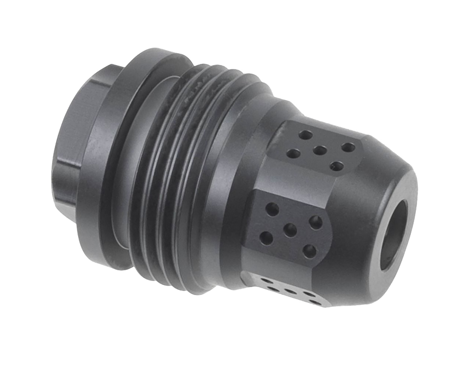 JK Armament Bald Eagle Compensator 1/2x28 TPI, 22Cal, Stainless Steel Nitride Black