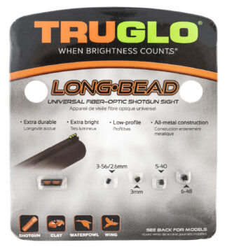Truglo Long Bead Fiber Optic Front Sight 0.078 in Green Fiber, Universal