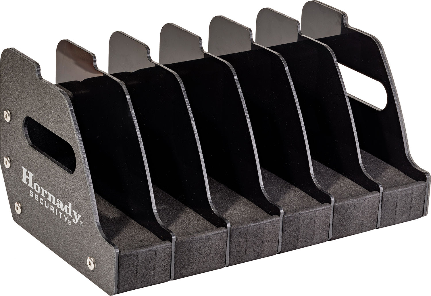 Hornady 6-Gun Pistol Rack with Foam and Plastic Dividers, Black