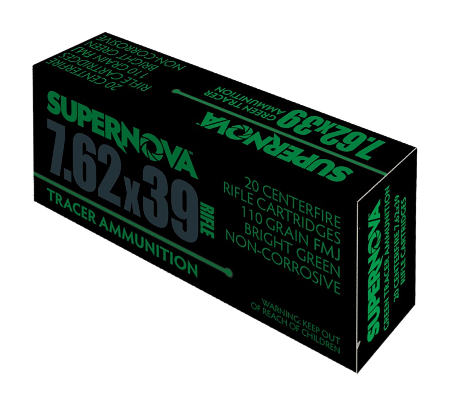European American Armory Supernova PMSN762G 7.62x39mm 110gr FMJ Green Tracer (20-Round Box)