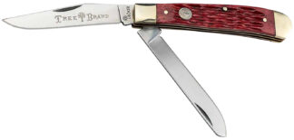 Boker Trapper 2.0 Clip Point/Spey D2 Steel Blade Red Jigged Bone Handle