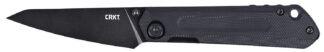 CRKT 2670 Straight EDC Compact 2.60" Folding Wharncliffe Plain Black Oxide D2 Steel Blade, Black G10 Handle