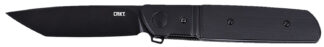 CRKT 5720K Bamboozled 3.31" Folding Tanto Plain Black Oxide D2 Steel Blade, Black G10/SS Handle