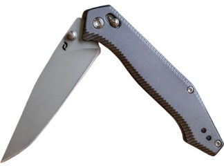 Schrade 1215384 TurnKey Pivot Lock Folder 3.40in Drop Point Stainless Blade, Black Aluminum Handle