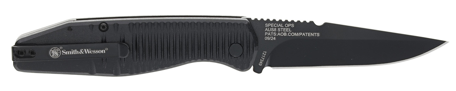SW Knives Special Ops Push Button Auto Folder 3.40 in AUS8A SS Blade Aluminum Handle