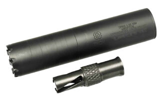 Troy Kryptos Suppressor for .223 Rem / 5.56 NATO, Full-Auto Rated, Black Stainless Steel