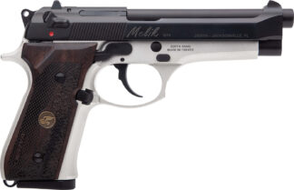 Derya Firearms 10LTTMELIK9TR Melik 9mm Luger 10+1 4.90" Black Melonite Steel Barrel, Black Melonite Serrated Steel Slide, Silver Anodized Aluminum Frame, Dark Walnut Grip