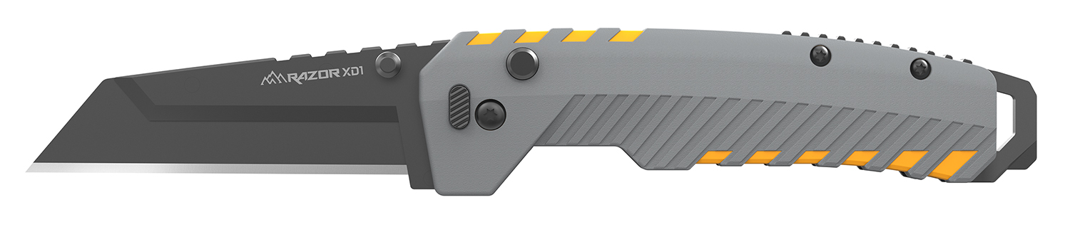 Outdoor Edge Razor XD2 Folding Plain Knife 3 in 420J2 SS Blade Gray/Yellow