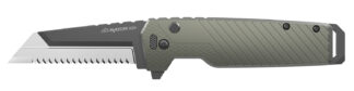 Outdoor Edge Razor XD4 3 in Folding Serrated Pocket Knife, 420J2 SS Blade, Green