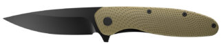 Outdoor Edge VD1C Viddux  3.15" Folding Drop Point Plain Black Oxide 4Cr14MoV Blade Green Glass-Filled Nylon Handle