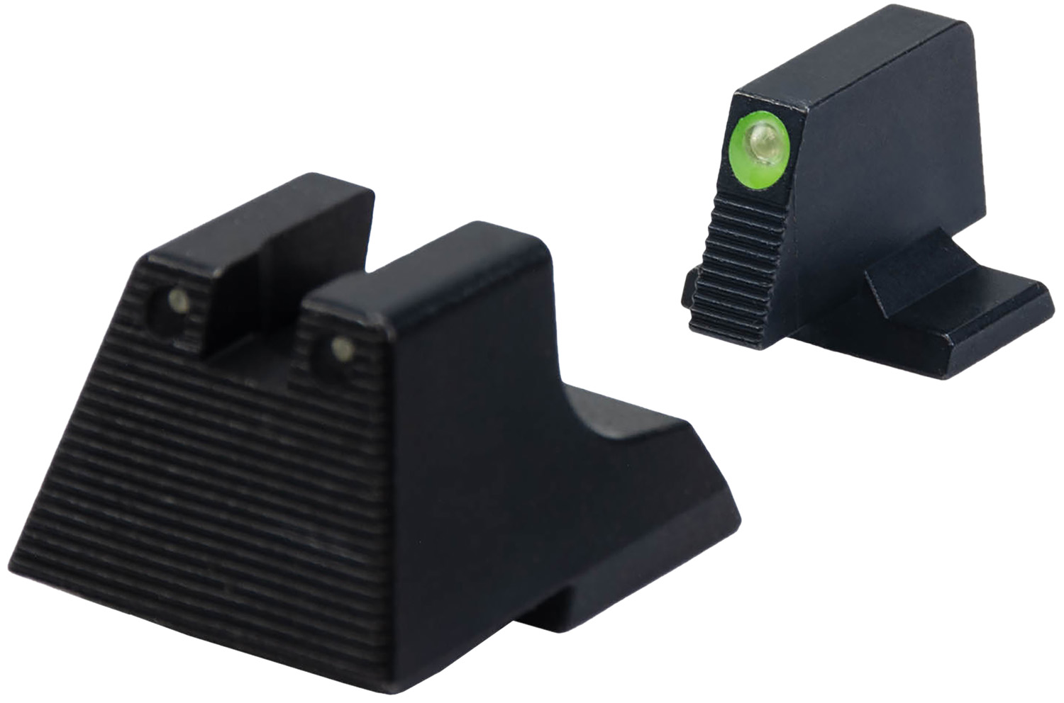 Heckler & Koch Elevated Night Sight Set for VP9, VP40, P30, HK45, Green Tritium Black Frame