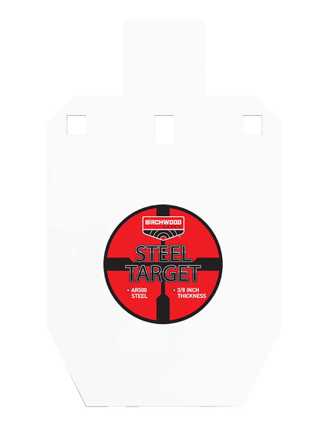 Birchwood Casey AR500 Gong Steel Silhouette Hanging Target, 0.38 in Thick