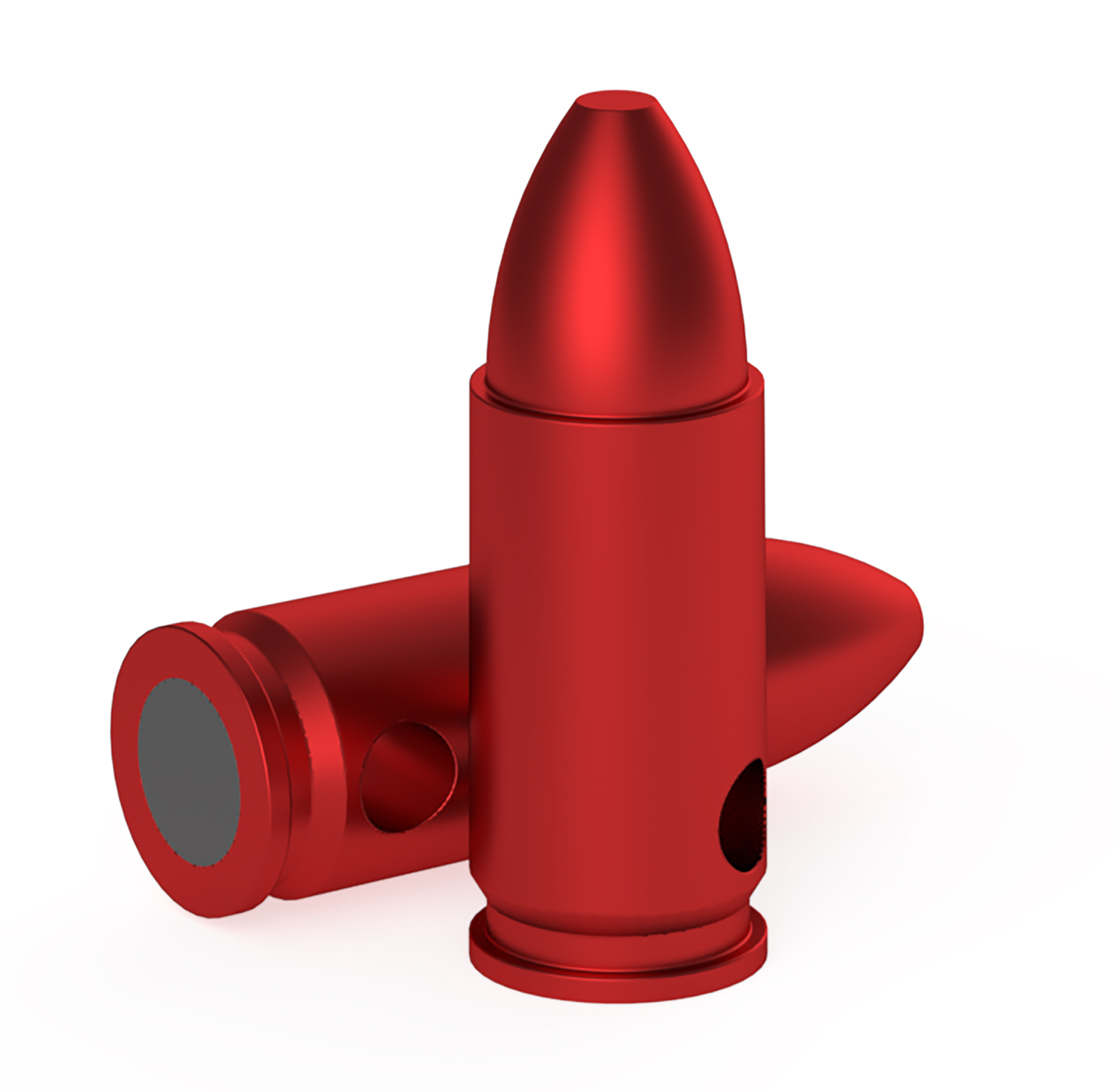 Birchwood Casey Duracap Training Rounds 9mm Aluminum, Anodized Red, 6-Pack Snap Caps