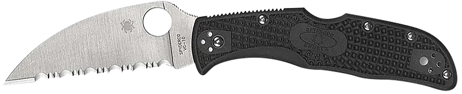 Spyderco Endela C243FPWCBK 3.40 in Folding Wharncliffe Plain Edge Knife, VG-10 SS Blade, Black Textured FRN