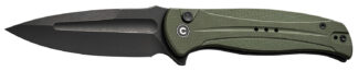 Civivi Knives C23053-2 Incindie  3.48" Folding Spear Point Plain Black Stonewashed 14C28N Steel Blade, OD Green Textured G10 Handle