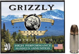Grizzly Ammo GC9+P+CM10 9mm Luger +P 124 gr JHP 20 Rounds Per Box