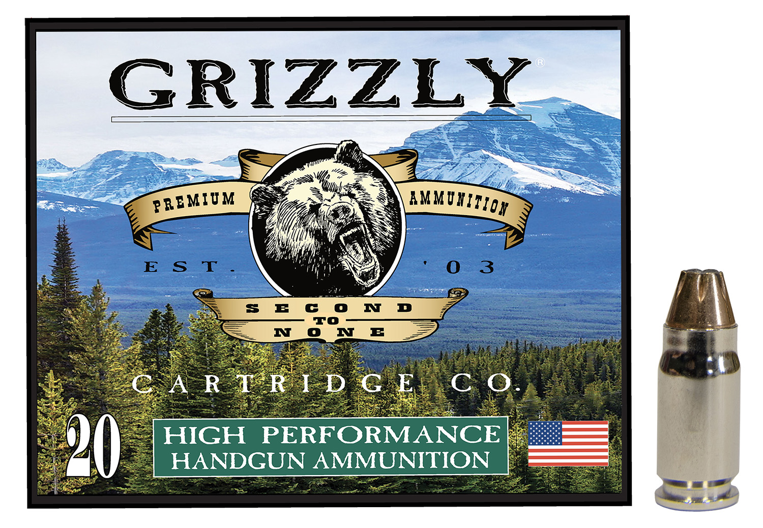 Grizzly Ammo GC357S2 .357 SIG 90 gr JHP 20 Rounds