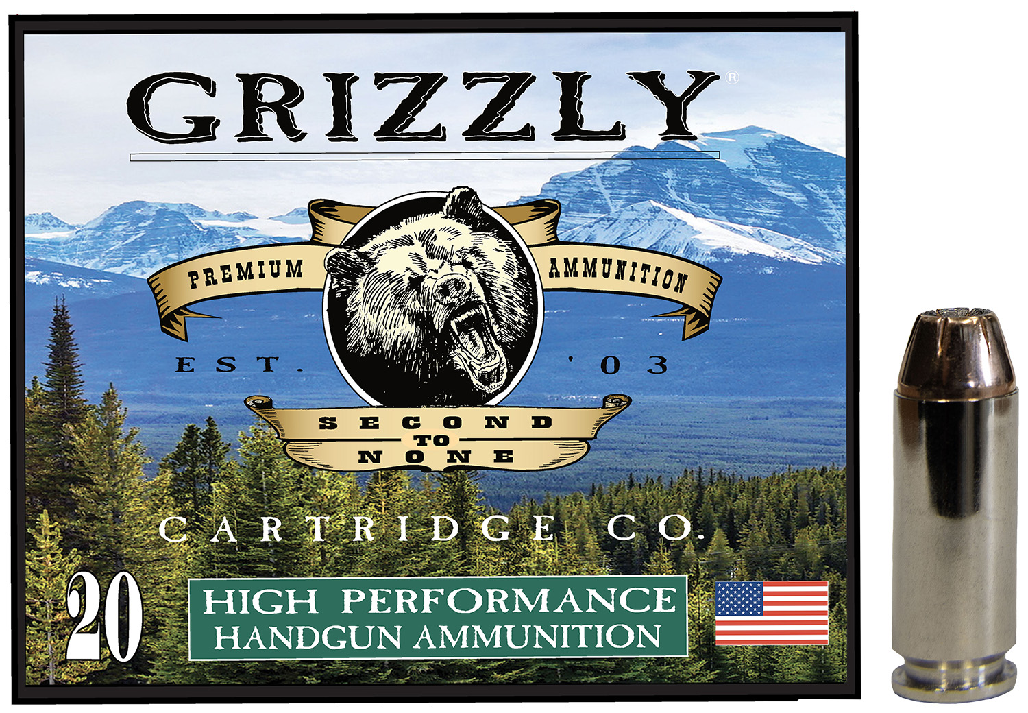 Grizzly Ammo GC10M4 10mm 180 gr JHP 20 Rounds
