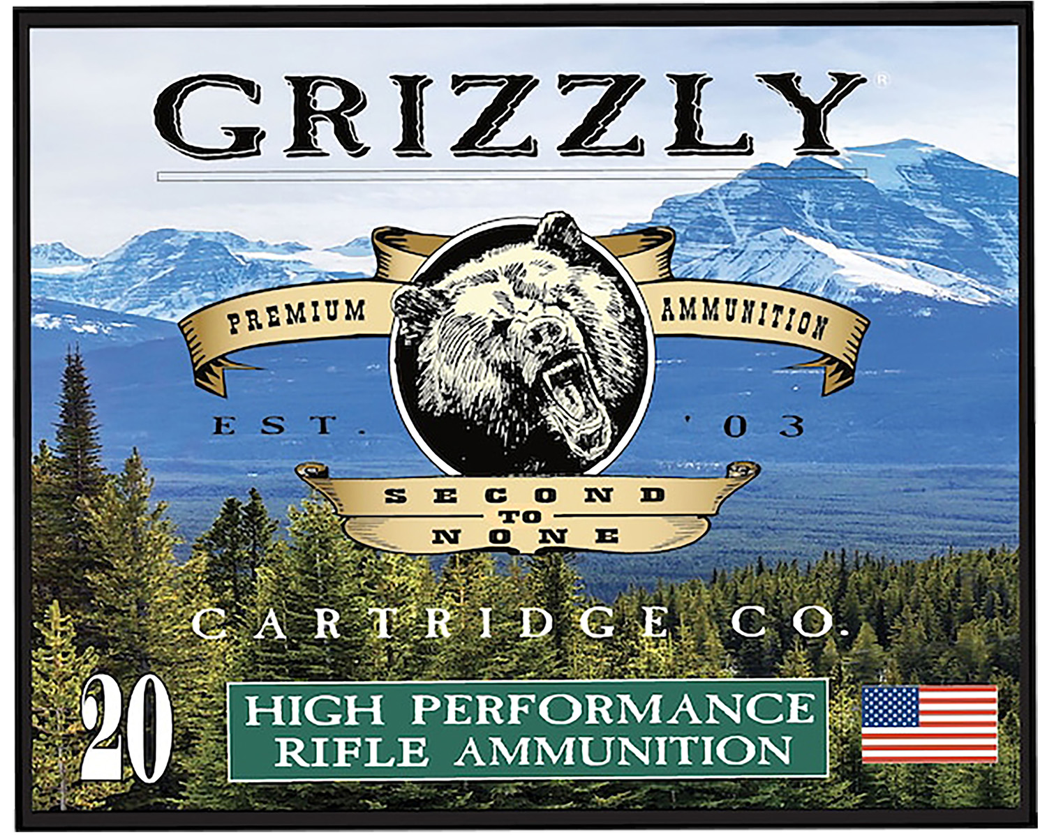 Grizzly Ammo GC45/70+P10 .45-70 Government 525 gr FMJ Flat Point, 20 Rounds Per Box