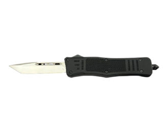 Steel River Knives MT616BULD2T MT616 Ultralight Mini 2.75" OTF Tanto Plain Polished D2 Steel Blade, 4.25" Black Aluminum Handle