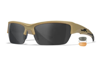 Wiley X Valor WXCHVAL06T Medium Smoke Gray/Clear Polycarbonate Lens Matte Tan Frame