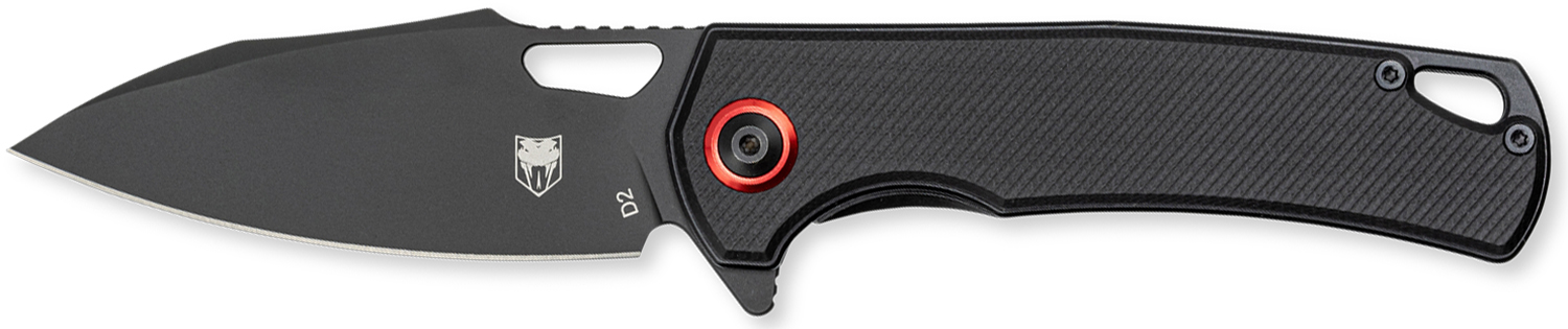Cobratec Knives Wolverine 3.13 in D2 Steel Drop-Point Folding Liner Lock, G10 Handle